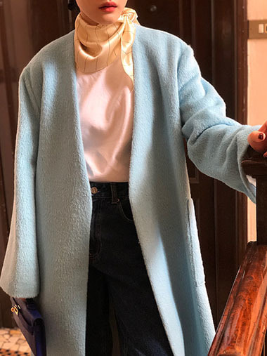 Milano alpaca-wool blend coat (Light blue)