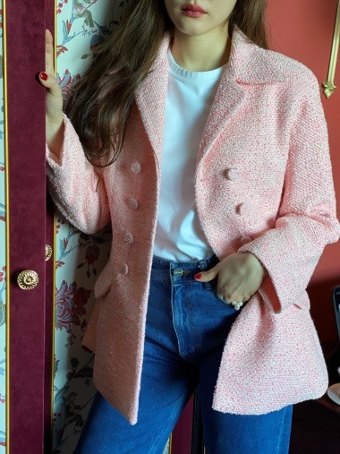 JACQUELINE DOUBLE-BREASTED JACKET (PINK)